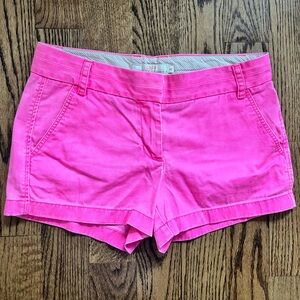 J Crew 100% cotton chino shorts in neon pink. Size 6/small